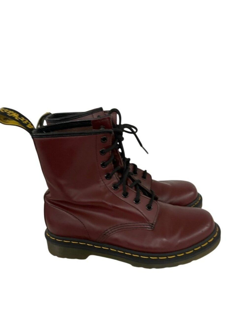 Dr. Martens Womens 1460 Combat Boots Size 8 Cherry Red Smooth Leather NWOB